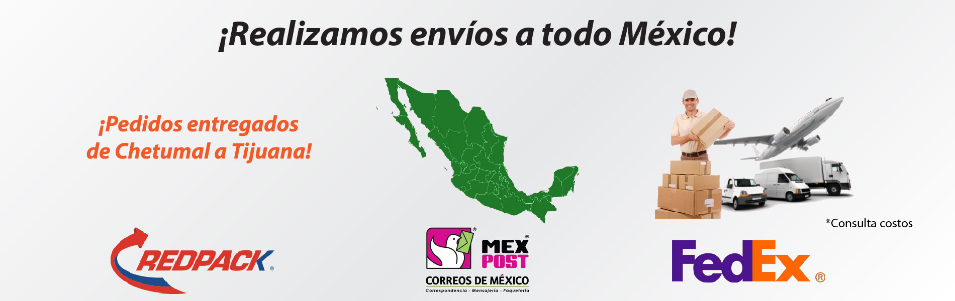 Banner de Envío a todo México realizado por Carcoms.com.mx