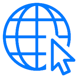 Logo de internet y flecha