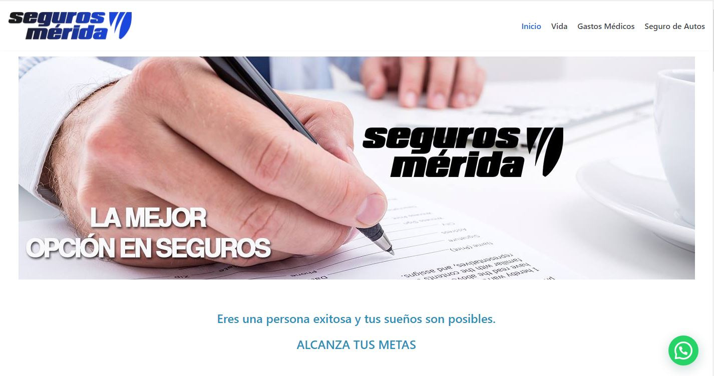 Página web de Seguros Mérida creada por Carcoms
